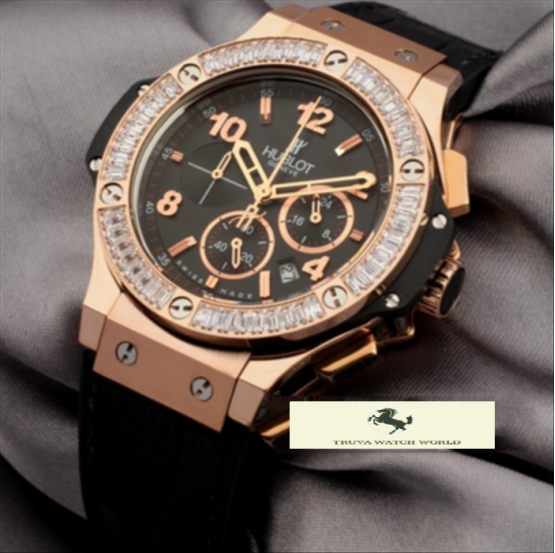 HK867 HUBLOT GENEVE BİG BANG BAGET TAŞLI ROSE GOLD BAYAN SAATİ